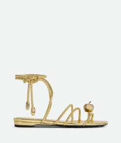 Bottega Veneta Adam Flat Sandal Gold Online