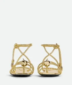 Bottega Veneta Adam Flat Sandal Gold Online