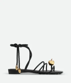 Bottega Veneta Adam Flat Sandal Black New