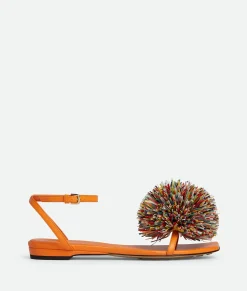 Bottega Veneta Adam Flat Sandal Papaya / Multicolor New