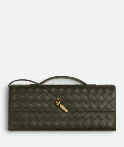 Bottega Veneta Andiamo Clutch Kaki Outlet