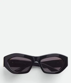 Bottega Veneta Angle Hexagonal Sunglasses Black / Grey Best
