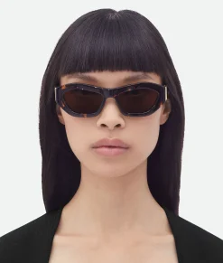 Bottega Veneta Angle Hexagonal Sunglasses Havana / Brown Best