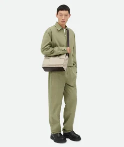 Bottega Veneta Arco Flap Messenger Greige/fondant