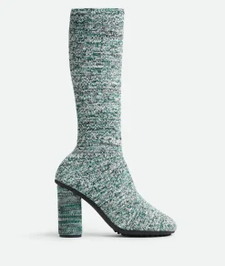 Bottega Veneta Atomic Boot White/ black/ emerald green Discount
