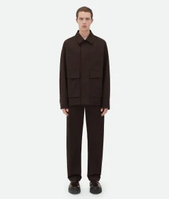 Bottega Veneta Bicolor Stretch Cotton Parka Fondant Best