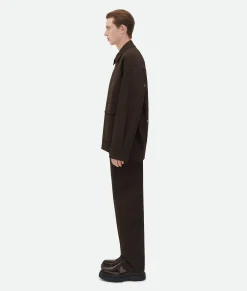 Bottega Veneta Bicolor Stretch Cotton Parka Fondant Best