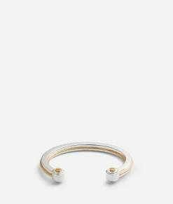Bottega Veneta Bolt Cuff Bracelet Silver/yellow gold Sale