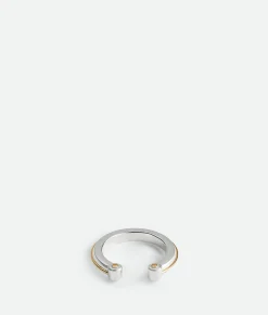 Bottega Veneta Bolt Ring Silver/yellow gold