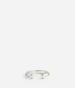 Bottega Veneta Bolt Ring Silver/yellow gold