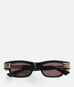 Bottega Veneta Bolt Squared Sunglasses Black/grey Hot