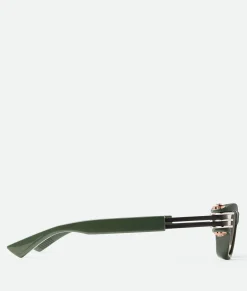 Bottega Veneta Bolt Squared Sunglasses Green/copper
