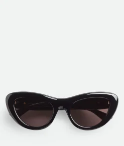 Bottega Veneta Bombe Cat Eye Sunglasses Black/grey New