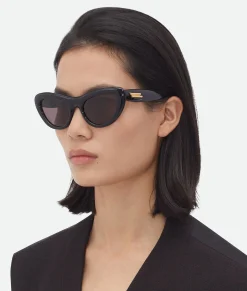 Bottega Veneta Bombe Cat Eye Sunglasses Black/grey New