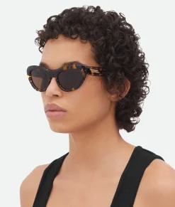 Bottega Veneta Bombe Cat Eye Sunglasses Havana/brown Sale