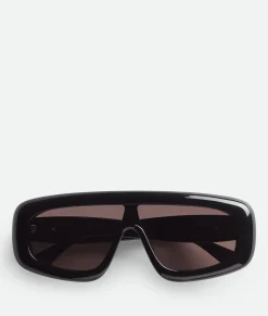 Bottega Veneta Bombe Shield Sunglasses Black/grey Clearance