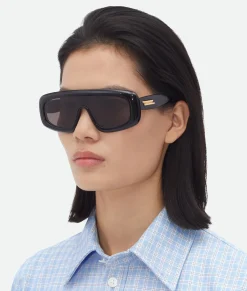 Bottega Veneta Bombe Shield Sunglasses Black/grey Clearance