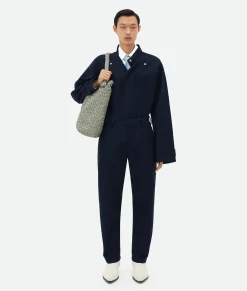 Bottega Veneta Bonded Wool And Cotton Jacket Navy / Black Best