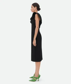Bottega Veneta Bonded Wool Tricotine Bustier Dress Black Discount