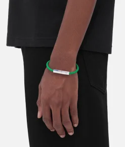 Bottega Veneta Braid Leather Bracelet Parakeet New