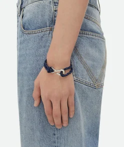 Bottega Veneta Braid Leather Bracelet Duke/black Discount