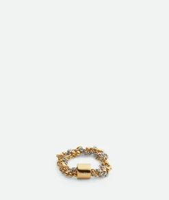 Bottega Veneta Braid Ring Silver/yellow gold Hot