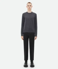 Bottega Veneta Bv Embroidery Wool Jumper Grey melange Clearance