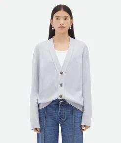 Bottega Veneta Cashmere Cardigan Morning mist