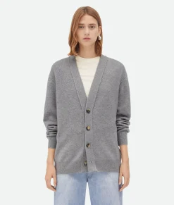 Bottega Veneta Cashmere Cardigan Light grey melange New