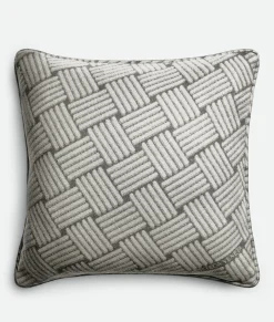 Bottega Veneta Cashmere Cushion With Intreccio Motif Grey Hot