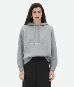 Bottega Veneta Cashmere Hoodie Light grey melange Clearance