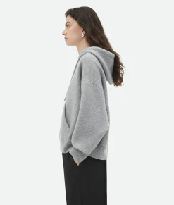 Bottega Veneta Cashmere Hoodie Light grey melange Clearance