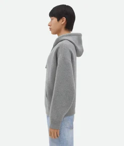 Bottega Veneta Cashmere Hoodie Light grey melange Discount