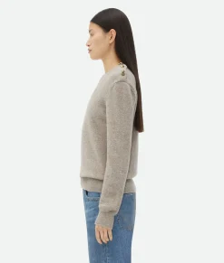 Bottega Veneta Cashmere Sweater With Knot Buttons Desert Hot