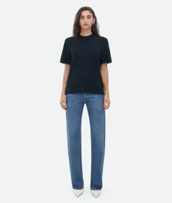 Bottega Veneta Cashmere T-Shirt Midnight blue Outlet