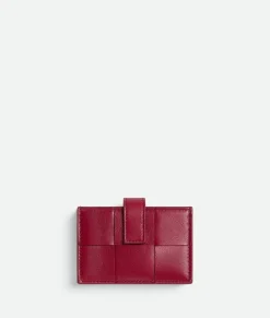 Bottega Veneta Cassette Accordion Card Holder Dark red / Bliss washed New