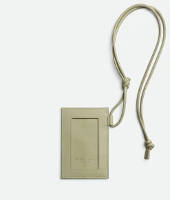 Bottega Veneta Cassette Badge Holder Travertine New