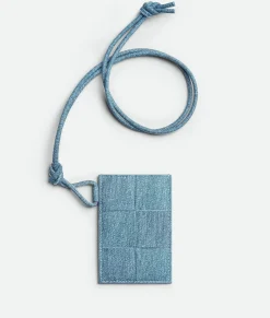 Bottega Veneta Cassette Badge Holder Blue melange/ice Clearance
