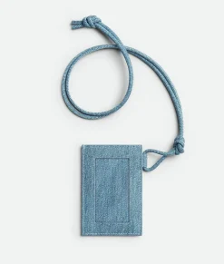Bottega Veneta Cassette Badge Holder Blue melange/ice Clearance