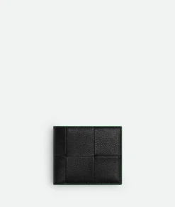 Bottega Veneta Cassette Bi-Fold Wallet Black / Parakeet Best