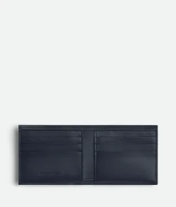 Bottega Veneta Cassette Bi-Fold Wallet Navy/white Discount