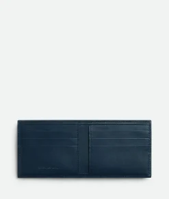 Bottega Veneta Cassette Bi-Fold Wallet Deep blue/natural Outlet