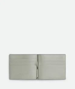 Bottega Veneta Cassette Bill Clip Wallet Dark green/agate grey Sale