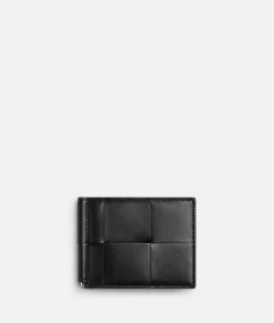 Bottega Veneta Cassette Bill Clip Wallet Black/parakeet Sale
