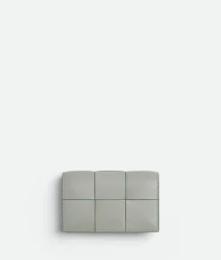 Bottega Veneta Cassette Business Card Case Agate grey / Aloe Sale