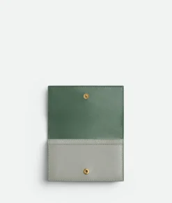 Bottega Veneta Cassette Business Card Case Agate grey / Aloe Sale