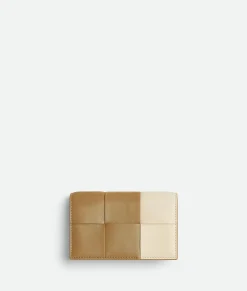 Bottega Veneta Cassette Business Card Case Dark praline / Sea salt Clearance
