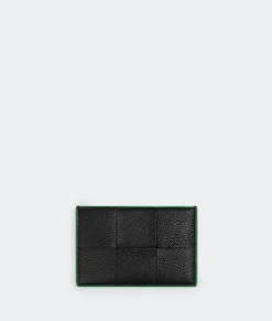 Bottega Veneta Cassette Credit Card Case Black / Parakeet Outlet