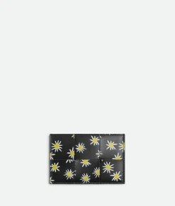 Bottega Veneta Cassette Credit Card Case Black / White / Yellow Clearance