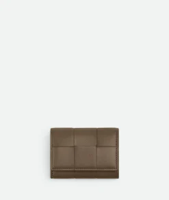 Bottega Veneta Cassette Envelope Card Case Taupe grey Clearance